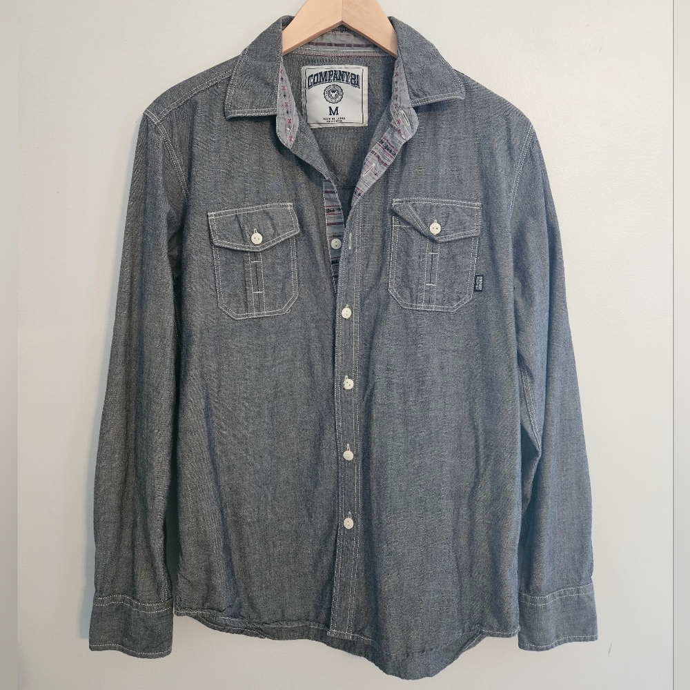 3/$20 Men's Charcoal Casual Button Down Shirt